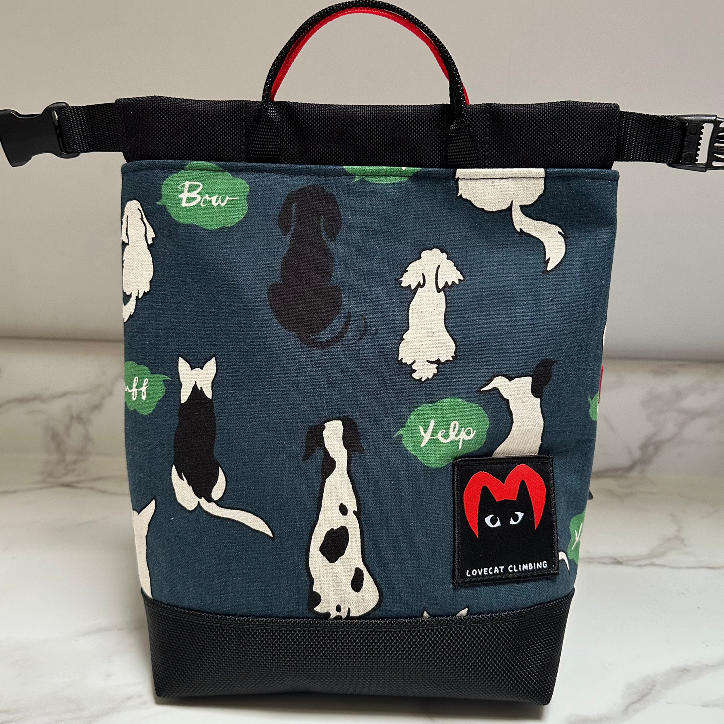 BENTO BAG in 'Scribble Dogs' Teal