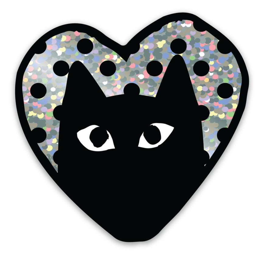 LOVECAT Glitter Heart Sticker